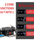 2 In 1 Digital Soldering Station Kit With Hot Air Rework, 820W Power, dual LED displays, showing key functions and features