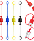 Ojeemii 8-pack hydraulic dust caps and plugs; color-coded red/blue/yellow/black for 1/2 inch flatface quick disconnects
