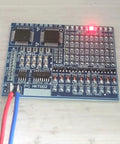 SMD SMT Components Soldering Practice Board Kit with LED water lamp demonstration, showing active red LED.