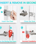 Installation steps for 2 Pack Upgraded Portable Door Lock For Travel From Inside Front Door Security Device For Hotel And Home Use
