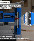 Side view of 13 Inch Benchtop Thickness Planer With 15 Amp Motor Four HSS Blades 2000W All Copper Motor Overload Protection