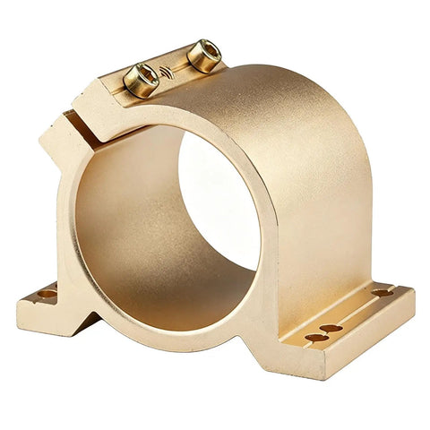 Heavy Duty CNC Router Spindle Clamp Bracket 65Mm 80Mm Frame Offering Straight Up 50Mm 63Mm dual hole layout side view close-up.