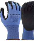 Nitrile Micro Foam Safety Gloves With 18 Gauge HPPE Liner, Ultra Grippy Wet Grip, Puncture And Cut Protection, Large Size, Black and Blue