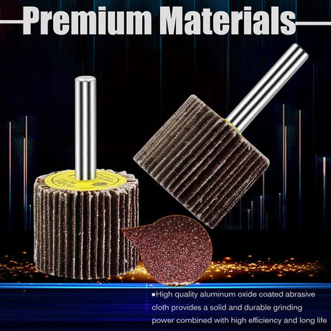 24 Pcs Flap Wheel Sander Kit With One Quarter Inch Shank, 80 Grit Aluminum Oxide Wheels And Cone Flap Wheels For Drill And Die Grinder