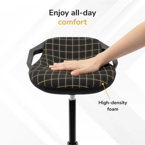 Comfy Ergonomic Sit Stand Stool For Standing Desk With Height Adjustment And 360 Degree Tilt High Density Foam Top View