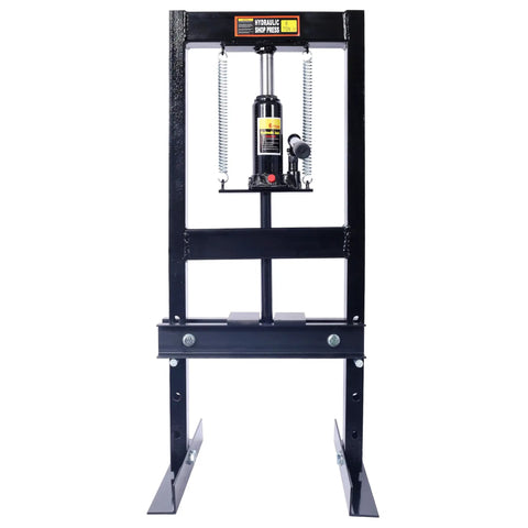 6 Ton Hydraulic Shop Press Heavy Duty H Frame Garage Press With No Sweat Setup and Dual Stamping Plates front view