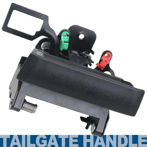 Heavy Duty Locking Tailgate Handle Latch Kit With Trim Bezel And Lock Cylinder showing assembly details for quick direct swap.