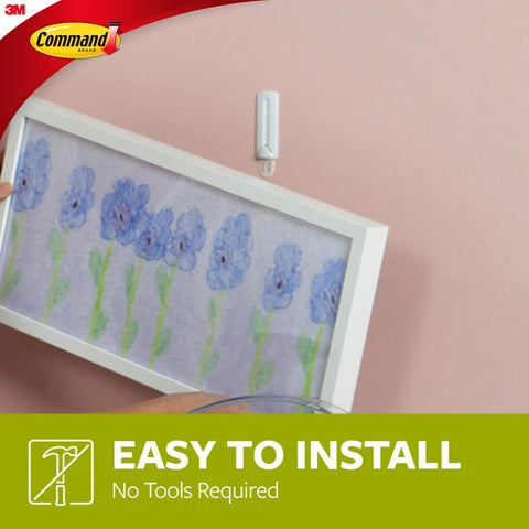Damage Free Hanging Picture Hangers With Wire Back 3 Hangers And 6 Strips No Tools Wall Hooks framing blue floral picture