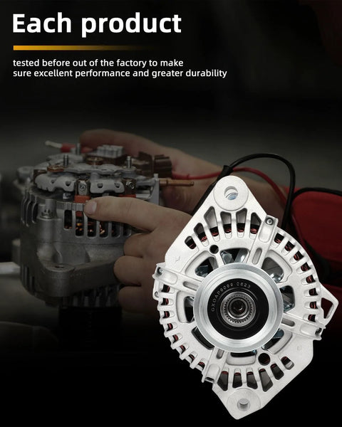 Alternator 11189 Fit For Hyundai Sonata 2006 2010 And Kia Forte 2010 2013 close-up showing SC6 pulley and wiring connections