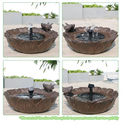 Sunflower Solar Bird Bath Fountain With Resting Bird Eco Friendly Solar Powered Outdoor Garden Water Feature With Three Nozzles Easy Setup For Bird Bath And Hummingbirds In The Yard Or Patio