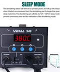 Front view of Two In One ESD Safe Desoldering Station 80W and 60W Soldering Iron with Desoldering Gun showing digital temperature display