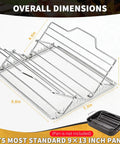 Stainless Steel Roasting Rack For 9x13 Inch Pan With V Shaped Design Adjustable Turkey Rack Keeps Food Elevated For Better Airflow