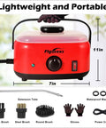 2500W Beast Of A Pressurized Steam Cleaner With 230F Steam, 3 Brush Heads, red portable design, 11x7 inches size.