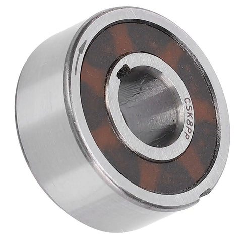CSK8PP Sprag Type One Way Bearing With Inner Keyway 8 X 22 X 9 mm Precision Steel Clutch, showing smooth steel finish and keyway.