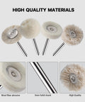 Kickass 20 Pack Wool Felt Buffing Wheels For Dremel Rotary Tools 25Mm Diameter assorted shapes with solid metal shafts.