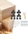 Top Shelf 3 Way Right Angle Corner Brackets And Heavy Duty Post Mounts For No Sweat DIY Pergola Builds Complete Garden Hardware Set with screws and wrench.