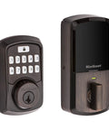 Aura Bluetooth Programmable Keypad Door Lock Deadbolt With SmartKey Security, Venetian Bronze Finish, front view