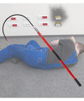 Premium Street Tough Insulated Rescue Hook Deadstick For Master Electricians And Emergency Staff Rock Solid Fiberglass Hot Stick, seven-foot long tool in use.