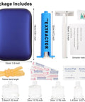 Image showing Snake Bite And Bee Sting First Aid Kit With Venom Extractor Suction Pump For Outdoor Adventures Camping And Hiking Includes Suction Cups Alcohol Pads Bandages Razor Mask And Instruction Card layout.