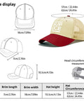 Cool Mens Golf Trucker Cap That Feels Like Air, Vintage Classic Cotton Hat With Breathable Six Eyelet Design shown with size details