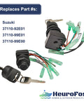 Suzuki Outboard Ignition Key Switch Assembly For 2 Stroke And 4 Stroke Marine Motors 8 To 225 HP 1983 To 2011 Fits DT DF Series
