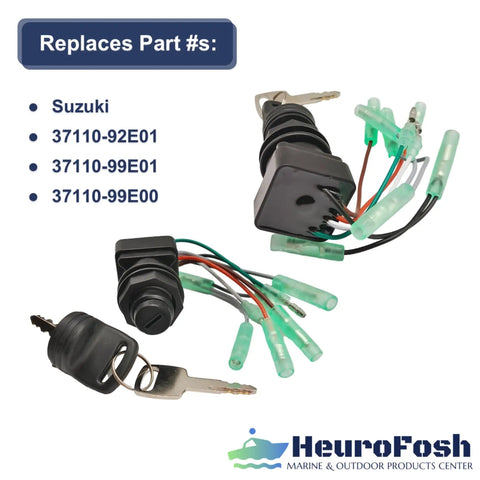 Suzuki Outboard Ignition Key Switch Assembly For 2 Stroke And 4 Stroke Marine Motors 8 To 225 HP 1983 To 2011 Fits DT DF Series