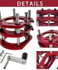 DeCake Router Lift System With Max 51mm Crank Adjust detailed view of red lift mechanism and metal components for DIY routing projects.