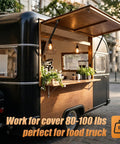 Heavy Duty 20 Inch Gas Struts 100 Lb Lift Support Dual Side T Bracket All Steel Gas Shocks For Food Truck RV Bed and Heavy Lid Set Of 2 canvas food truck awning support with wooden counter.