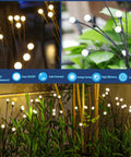 Solar Garden Lights 4 Pack Upgraded Swaying Light With Flexible Iron Wire And Heavy Bulb Base Wind Powered Firefly Effect