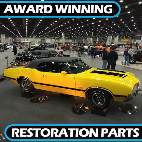 Beefy Solid Brass Inline Tube Proportioning Valve Fits GM Vehicles Front Disc Rear Drum Brakes showcased in a car show with classic cars.