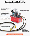 Beefed Up Electric Hydraulic Pump Power Pack 750W 120V 10000 PSI Max 8 LPM Flow Double Acting Unit With Manual Valve Two Point One Gallon Reservoir