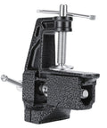 Heavy Duty Portable Table Vise With Rubber Clamps For Secure Golf Club Regripping, tough cast steel mini clamp close-up view.