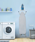 Over The Door And Wall Mount Ironing Board Hanger White Laundry Room Organizer Caddy For Iron And Board Storage Holds Most T Leg And V Leg Boards Snap In Easy On Doors Or Wall Keeps Your Laundry Space Neat And Ready displayed in laundry room