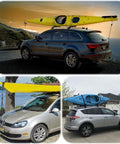 Rugged Kayak Tie Down Straps Set With Bow And Stern Tie Downs Loops And Ratchet Rope Easy Anchor Point Hanger Kit securing kayaks on car roofs