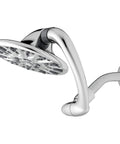 SideWinder Adjustable Rain Shower Head With 6 Spray Modes and High Pressure PowerPulse Massage, Chrome Finish, showing side angle