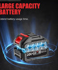 Heavy Duty Cordless Impact Wrench One Half Inch Brushless Motor Handles Rusted Bolts No Sweat Generates 320 Ft Lbs Torque With Dual 4 Ah Batteries And Quick Charger For Auto And Diy Upgrades large capacity 20V battery with 10 cells