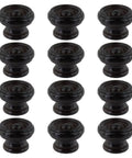 12 Pack Dope Wooden Drawer Knobs Round Cabinet Pulls For Dresser Kitchen Closet With Screws Dark Brown 1.42 x 1.06 Inches