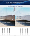 Dual installation options of 10 Pack Solid 316 Stainless Steel Glass Railing Standoff Hardware for wood and concrete