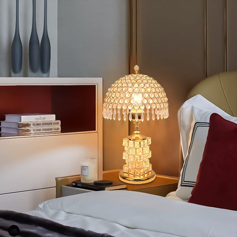 Crystal Table Lamp Set Of 2 Modern Bedside Lamps For Bedroom 3 Way Dimmable Lit Nightstand Lights Decorative Night Lamps For Living Room Office Home With E26 Base