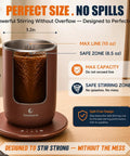 Kick The Spoon Habit With This Slick Set Of Two 10oz Self Heating Coffee Mugs Featuring Magnetized Vortex Stirring And Smart Temperature Control For Flawless Matcha Mixes And All Day Sipper Vibes showing 10oz mug with safe zones and max line metrics