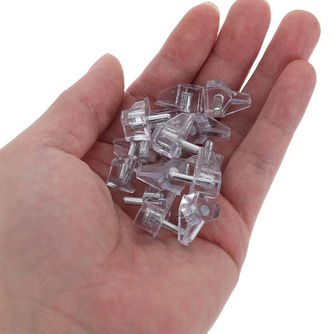 Plastic Shelf Pegs Set 150 Pack 3mm Diameter With 0.11 Inch Hole Locking Design No Tool Quick Snap In Install Clear Durable Pegs