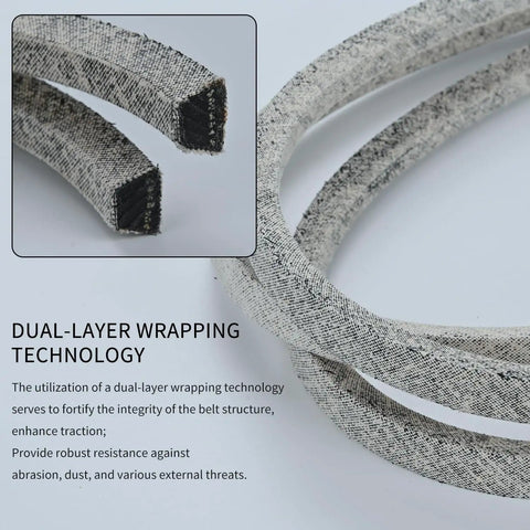 Beefy Five Eighths Inch Mower Deck Belt for Bad Boy 54 Inch ZT Elite Maverick HD CZT 54 Decks Heavy Duty Replacement Compatible With Maverick MZ Magnum 041156000 TCU18603 dual-layer wrapped belt close-up