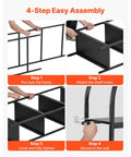 Assembly steps for Tall Freestanding Arched 4 Tier Open Storage Shelf With Heavy Duty Metal Frame Industrial Display Unit Black Book Organizer