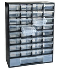 33 Drawer Plastic Small Parts Organizer For Hardware, Crafts, Beads And More, Full Extension Drawers, Durable Storage Bin, Black