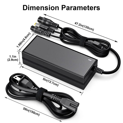 3 In 1 Replacement Charger 42V 2A Power Adapter With 3 Claw Connectors For 8mm 12mm Female Ports 5.5 By 2.5mm Universal 2.1mm Compatible With Jetson Razor Swagtron Gotrax Segway Swagway Scooters And E Bikes