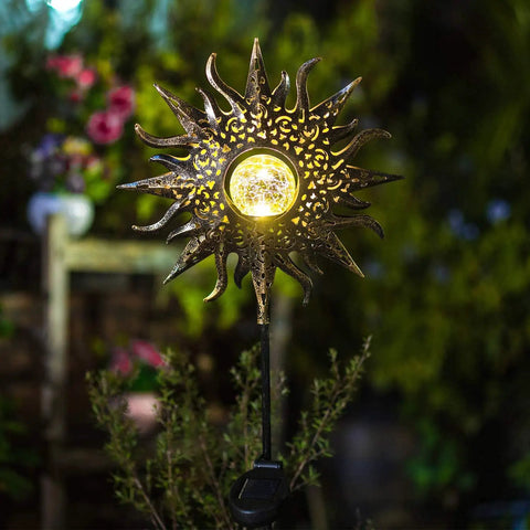 Outdoor Solar Garden Stake Lights Weatherproof Metal Pathway Lighting for Patio Yard Walkway Lawn Easy No Fuss Night Ambience