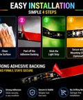 Step-by-step installation of 12V RV Awning Lights DIY Kit With 20 Foot RGB LED Strip, V2.1 Upgrade, Exterior IP68 Water Resistant Campers Lighting System.