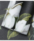 Peel And Stick Gardenia Floral Wallpaper Removable Vinyl Self Adhesive Mural Black White Green 17.7in By 32.8ft Roll Easy Install