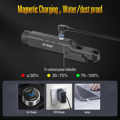 Magnetic charging for Beast 1600 Lumen Tactical Flashlight With Momentary On And Strobe Built In Rechargeable Battery