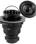 Gold Kitchen Sink Drain Assembly With Deep Removable Waste Basket, Strainer And Stopper For Three And A Half Inch Openings
